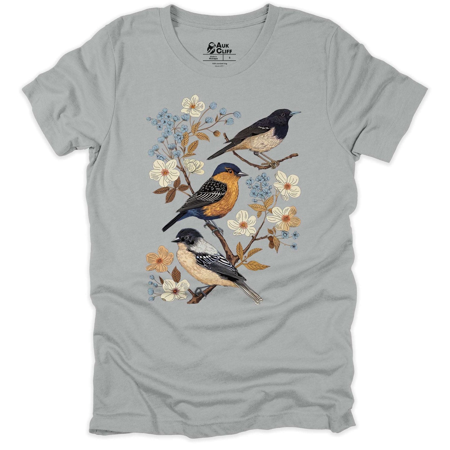 AukCliff Nature and Wildlife Graphic Tees Silver / S Avian Elegance T-shirt