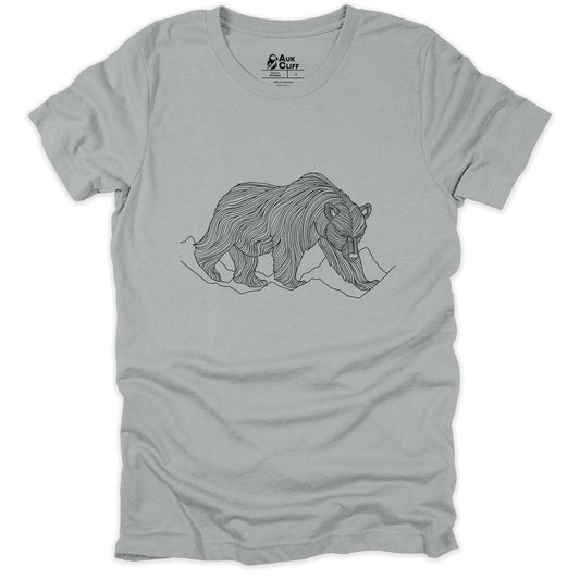AukCliff Nature and Wildlife Graphic Tees Silver / S Spirit Bear T-shirt