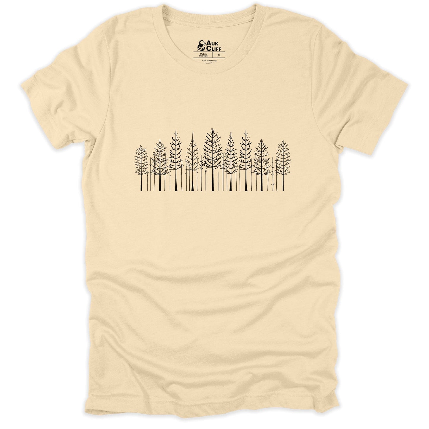 AukCliff Nature and Wildlife Graphic Tees Soft Cream / S Forest Line T-shirt