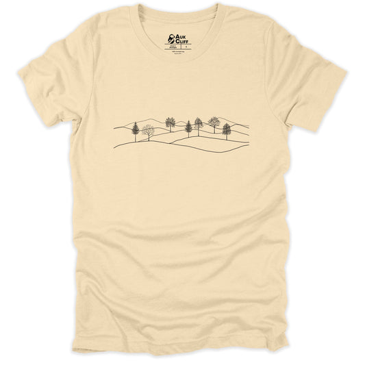 AukCliff Nature and Wildlife Graphic Tees Soft Cream / S Minimalist Meadow T-shirt