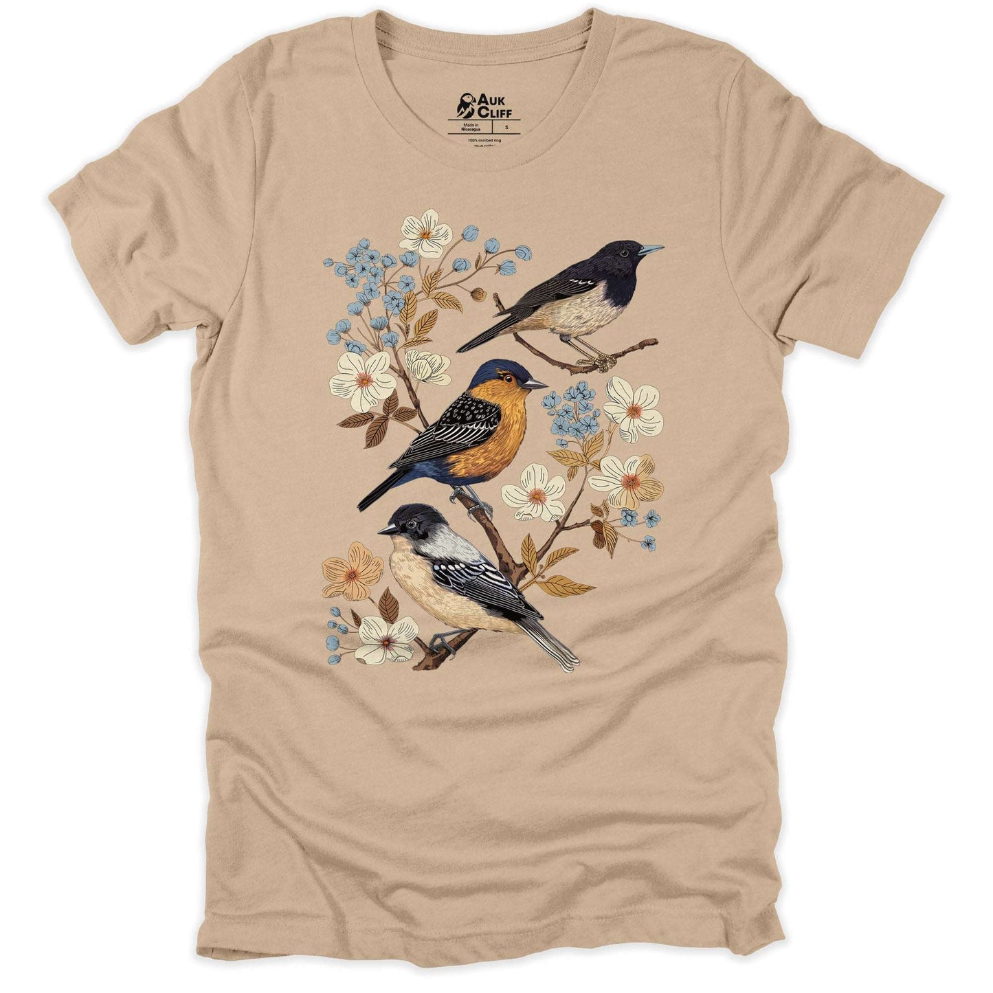 AukCliff Nature and Wildlife Graphic Tees Tan / S Avian Elegance T-shirt