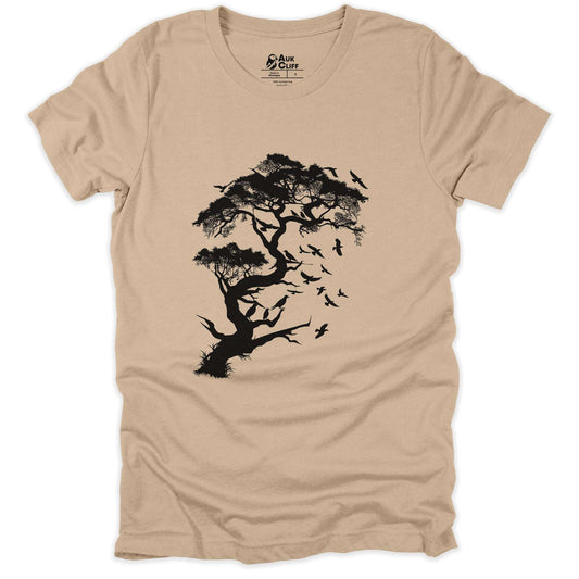 AukCliff Nature and Wildlife Graphic Tees Tan / S Silhouette Solace T-shirt