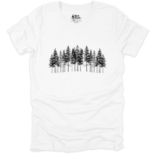 AukCliff Nature and Wildlife Graphic Tees White / S Pine Silhouette T-shirt