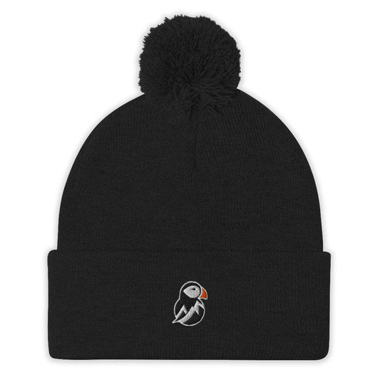 AukCliff Pom-Pom Knit Beanie Black Pom-Pom Beanie