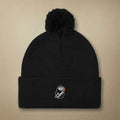 AukCliff Pom-Pom Knit Beanie Black Pom-Pom Beanie