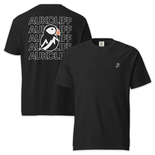 AukCliff Rear Print Comfort Colors T-shirt Black / S AukCliff Puffin Logo Comfort Colors T-Shirt