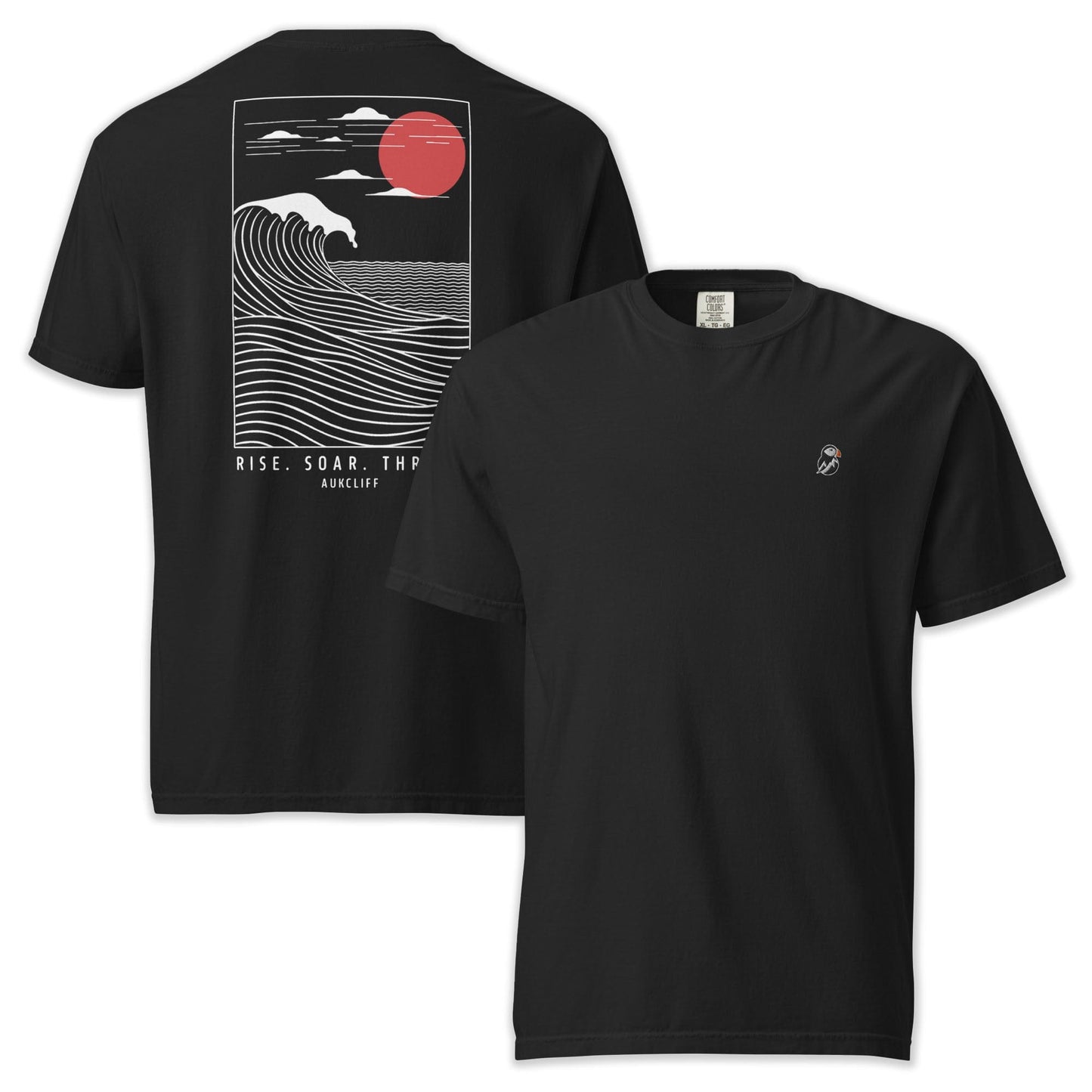 AukCliff Rear Print Comfort Colors T-shirt Black / S Coastal Waves Comfort Colors T-shirt