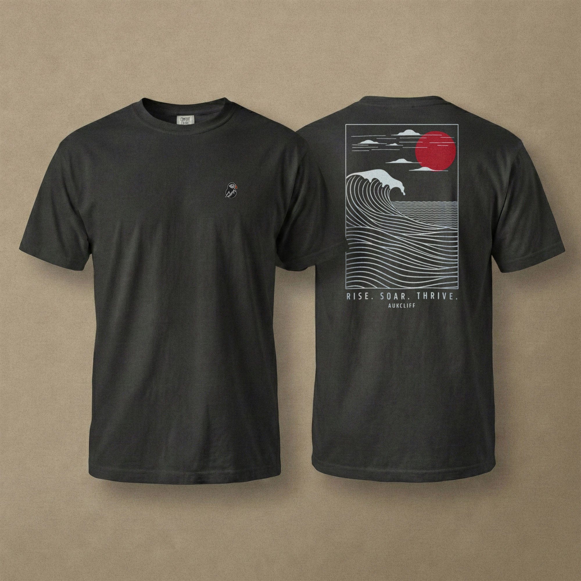 AukCliff Rear Print Comfort Colors T-shirt Black / S Coastal Waves Comfort Colors T-shirt