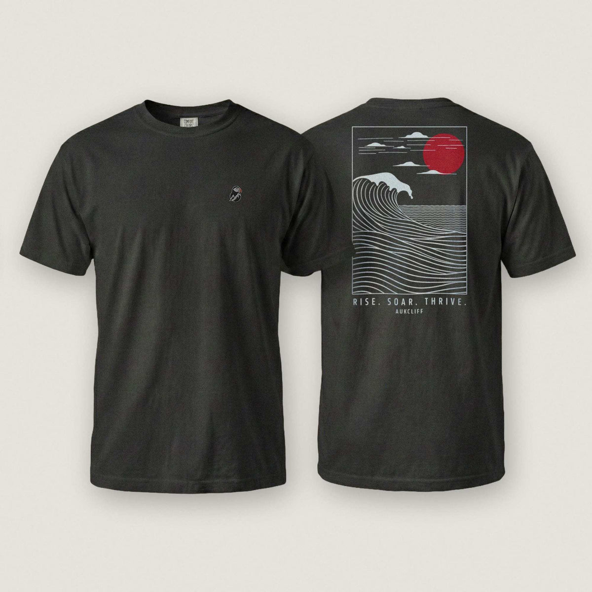 AukCliff Rear Print Comfort Colors T-shirt Black / S Coastal Waves Comfort Colors T-shirt