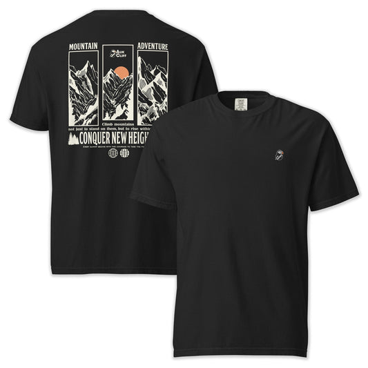 AukCliff Rear Print Comfort Colors T-shirt Black / S Conquer New Heights Mountain Comfort Colors T-Shirt