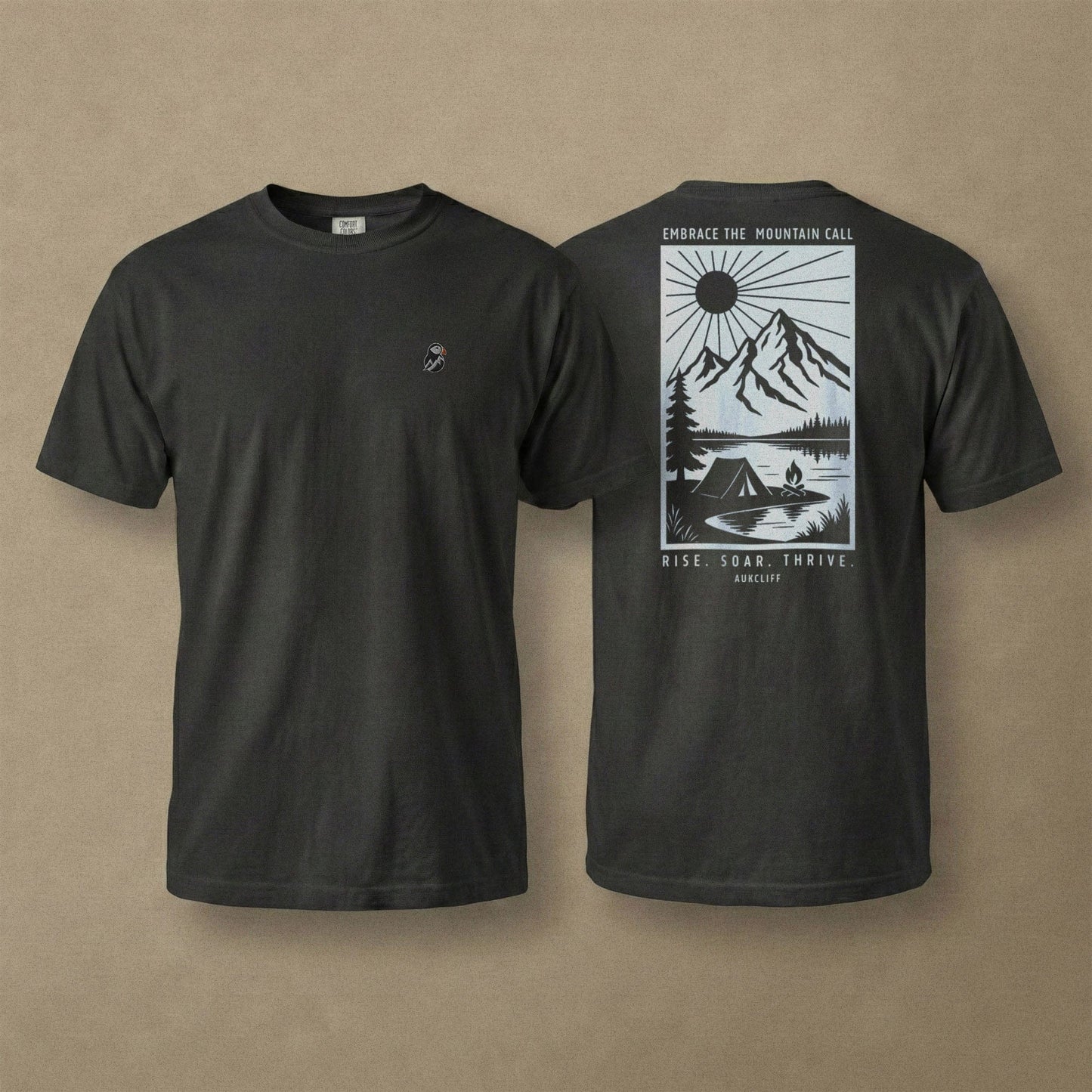AukCliff Rear Print Comfort Colors T-shirt Black / S Embrace The Mountain Call Comfort Colors Tee
