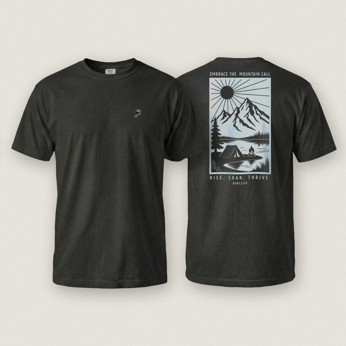 AukCliff Rear Print Comfort Colors T-shirt Black / S Embrace The Mountain Call Comfort Colors Tee