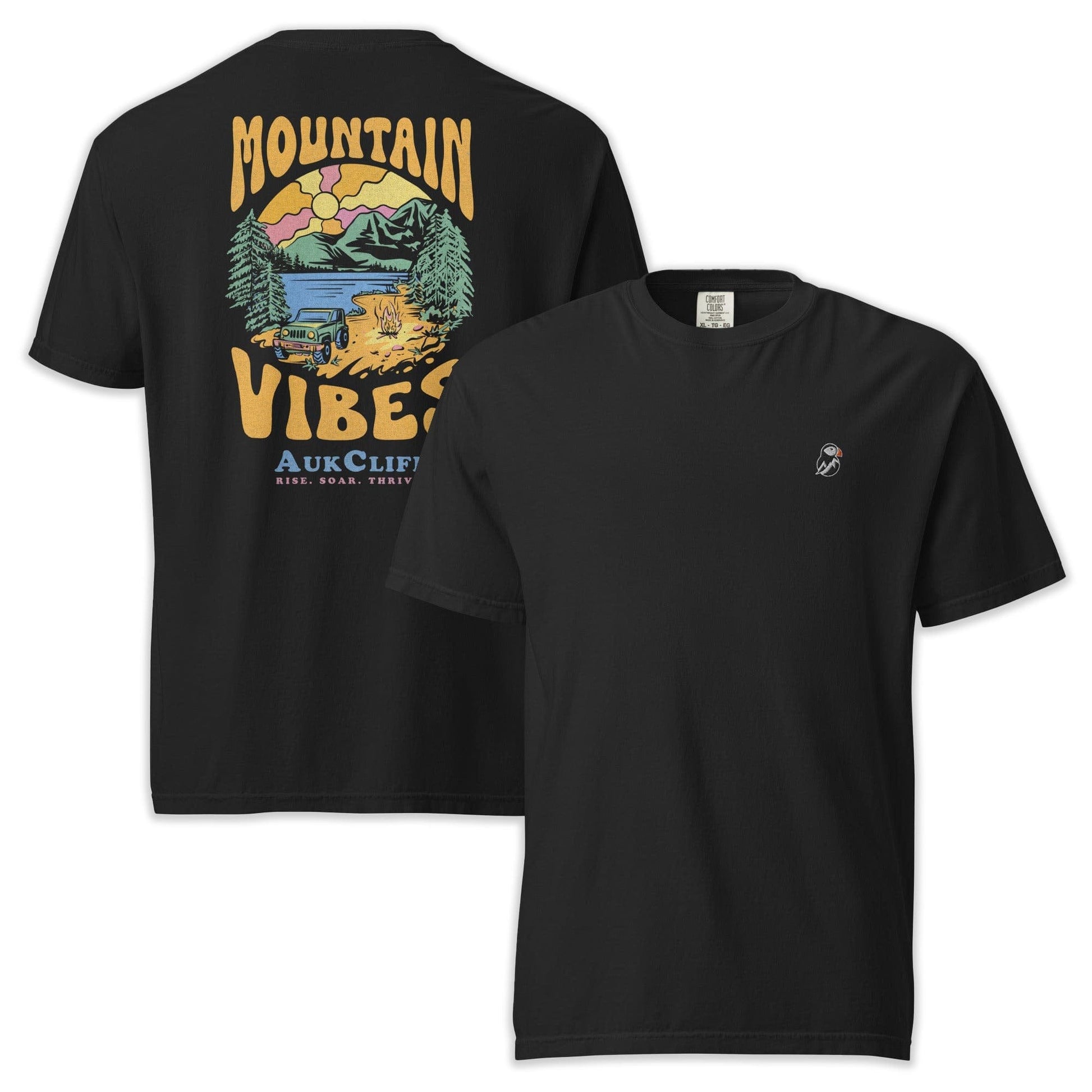 AukCliff Rear Print Comfort Colors T-shirt Black / S Mountain Vibes Comfort Colors T-Shirt