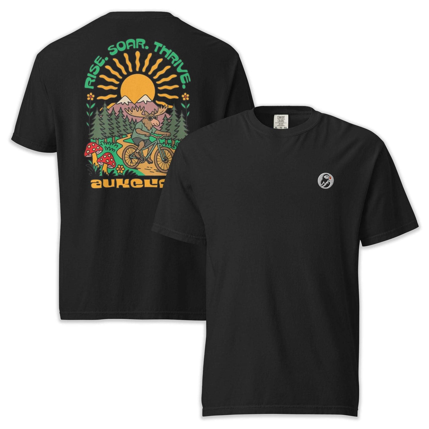 AukCliff Rear Print Comfort Colors T-shirt Black / S Retro Bike Moose Comfort Colors Tee