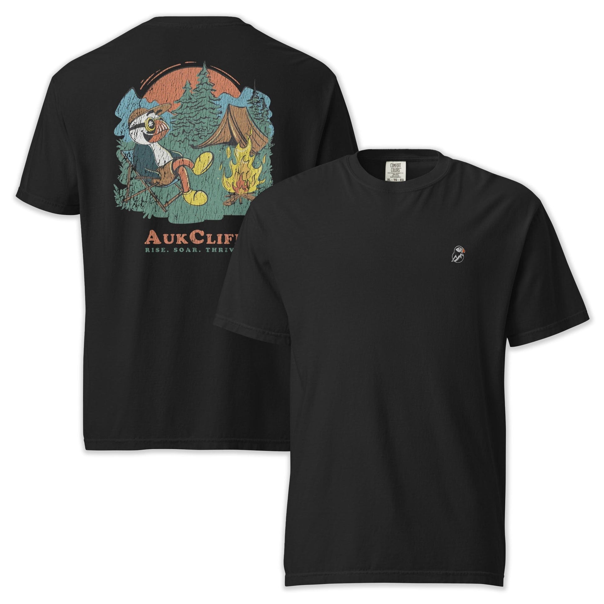 AukCliff Rear Print Comfort Colors T-shirt Black / S Retro Camper Puffin Comfort Colors Back Print T-Shirt