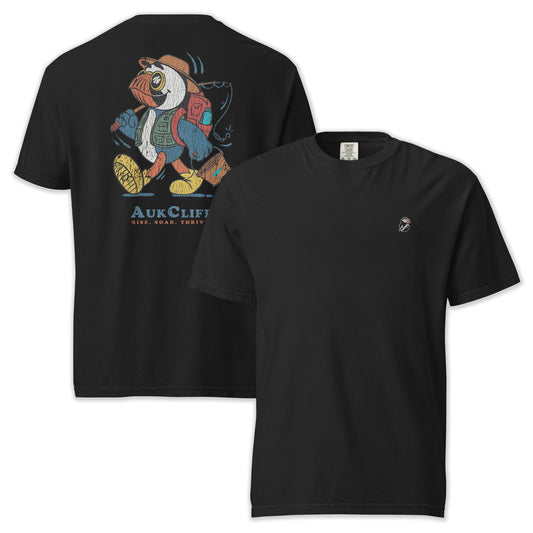 AukCliff Rear Print Comfort Colors T-shirt Black / S Retro Fishing Puffin Comfort Colors Back Print T-Shirt
