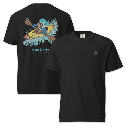 AukCliff Rear Print Comfort Colors T-shirt Black / S Retro Kayaker Puffin Comfort Colors Back Print T-Shirt