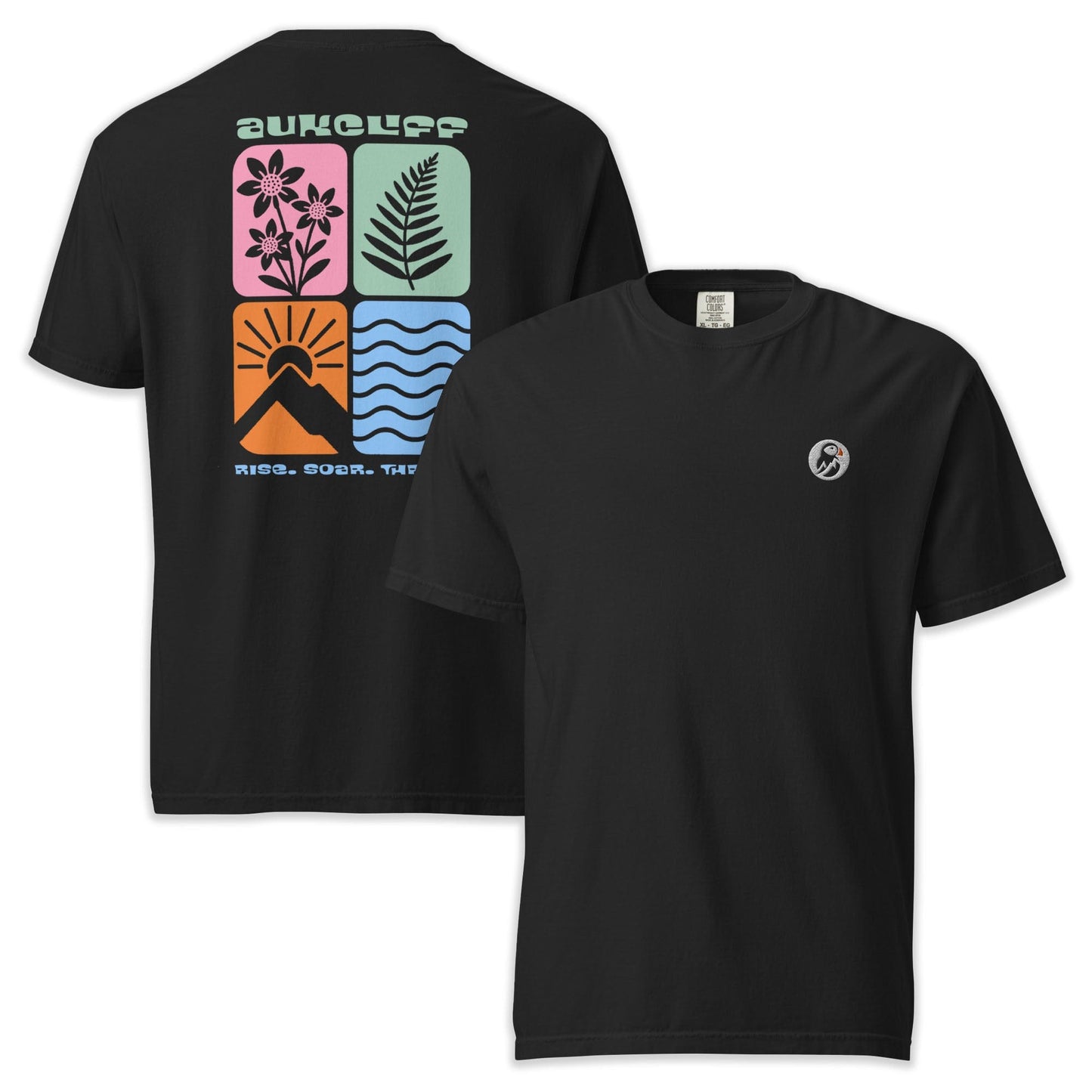 AukCliff Rear Print Comfort Colors T-shirt Black / S Retro Nature Squares Comfort Colors Tee