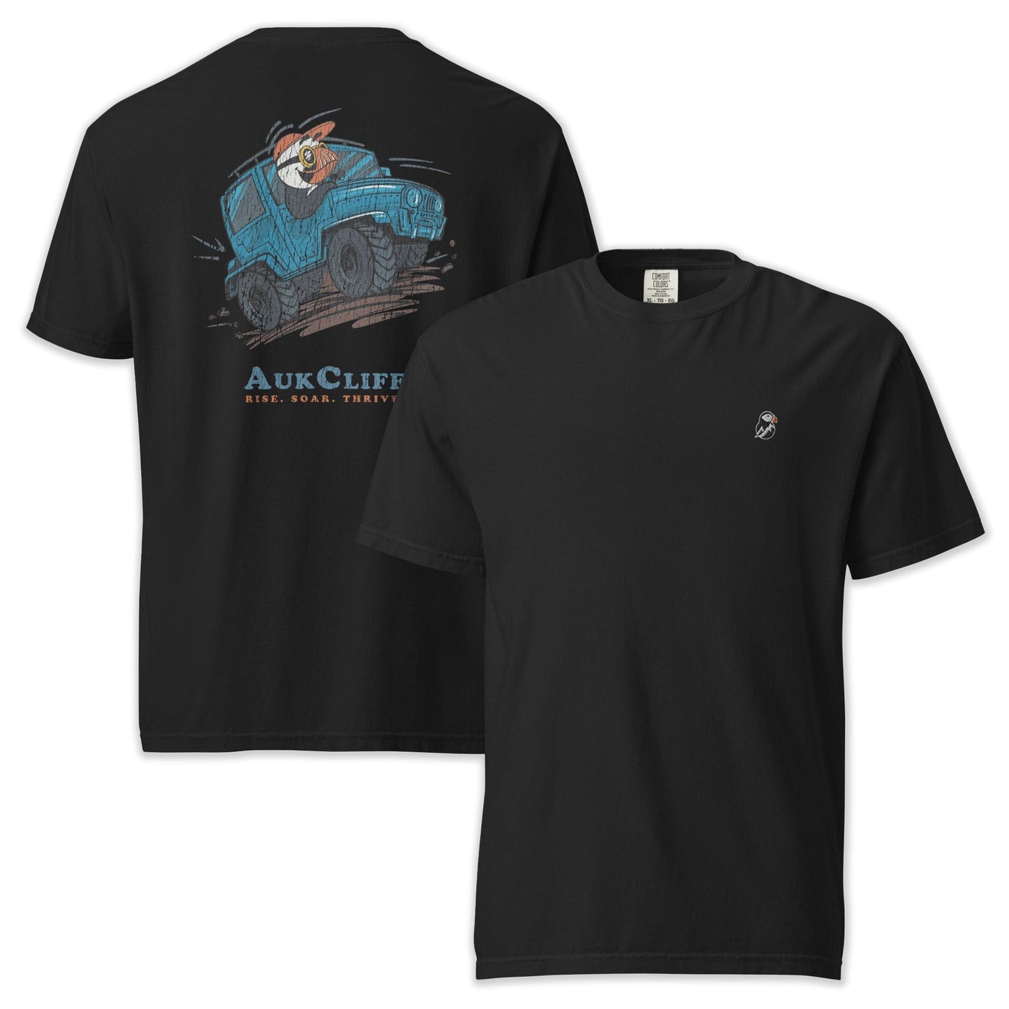 AukCliff Rear Print Comfort Colors T-shirt Black / S Retro Overlander Puffin Comfort Colors Back Print T-Shirt
