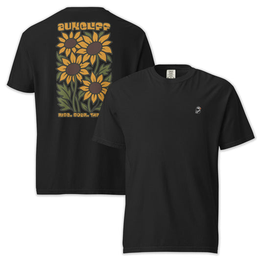 AukCliff Rear Print Comfort Colors T-shirt Black / S Retro Sunflower Comfort Colors T-shirt