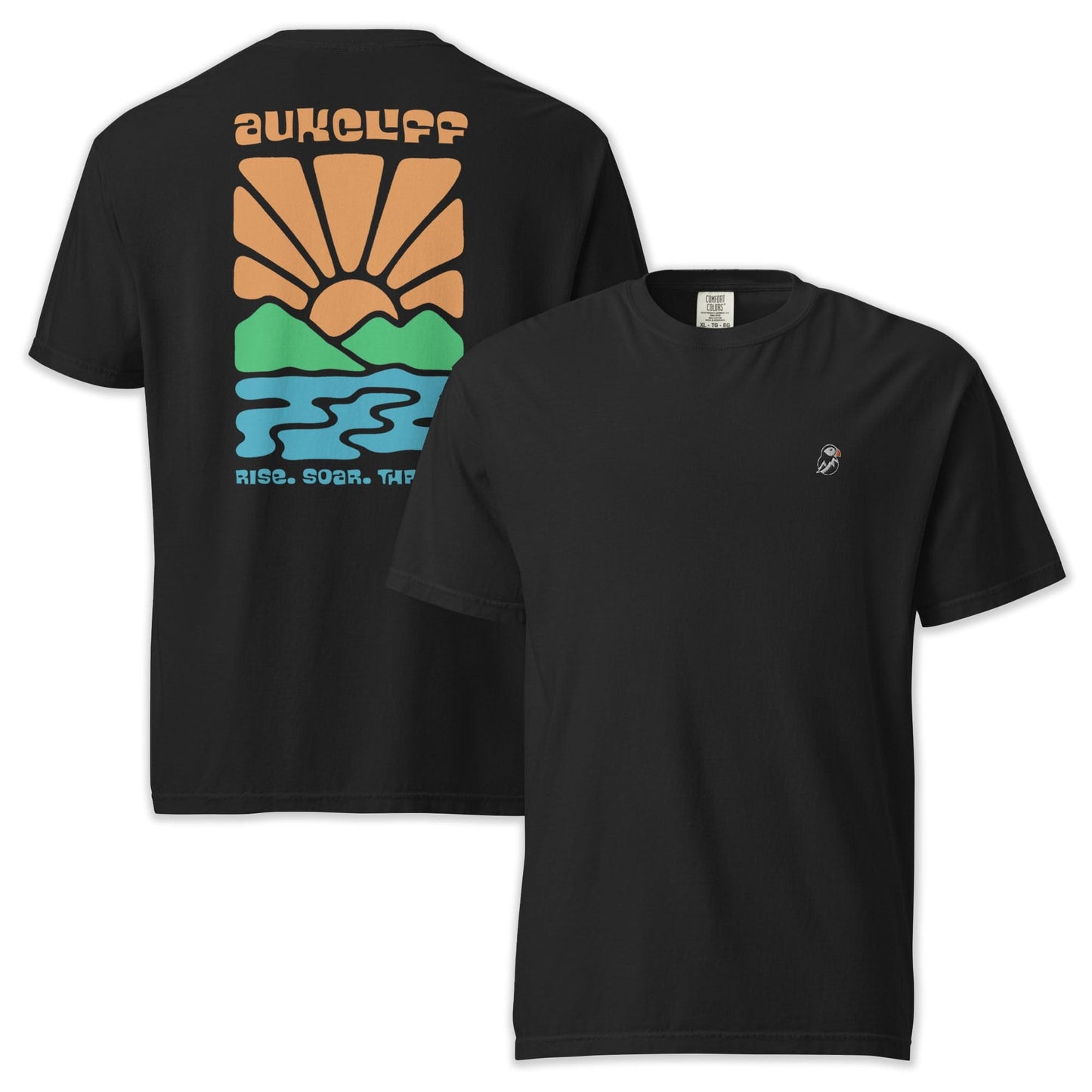 AukCliff Rear Print Comfort Colors T-shirt Black / S Retro Sunrise Comfort Colors Tee