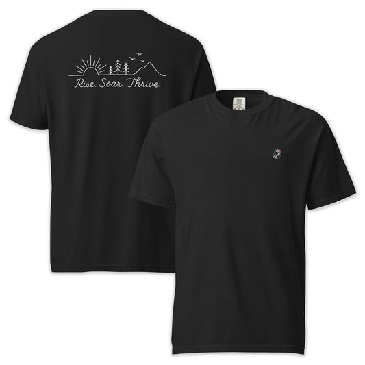 AukCliff Rear Print Comfort Colors T-shirt Black / S Rise. Soar. Thrive. Comfort Colors Tee