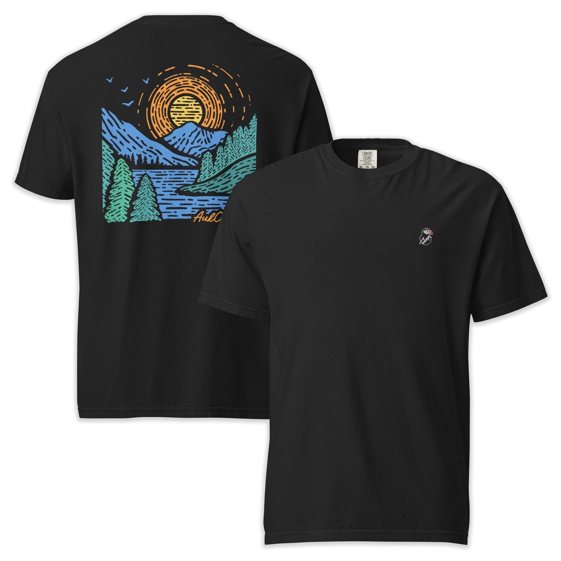 AukCliff Rear Print Comfort Colors T-shirt Black / S Sunrise Vista Landscape Back Print Comfort Colors T-Shirt