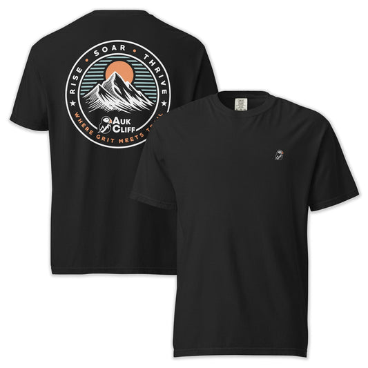 AukCliff Rear Print Comfort Colors T-shirt Black / S Trail Emblem Mountain Comfort Colors Back Print T-Shirt