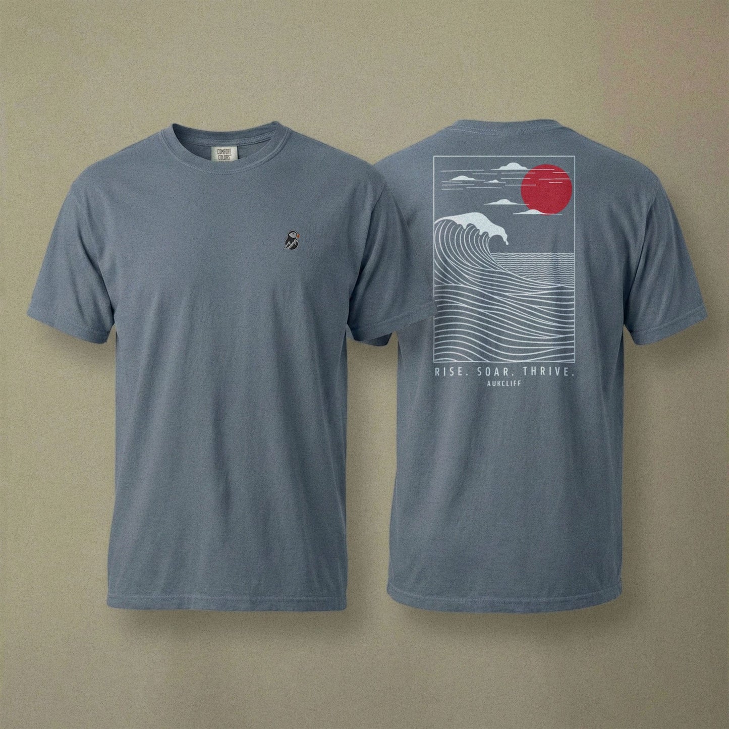 AukCliff Rear Print Comfort Colors T-shirt Blue Jean / S Coastal Waves Comfort Colors T-shirt