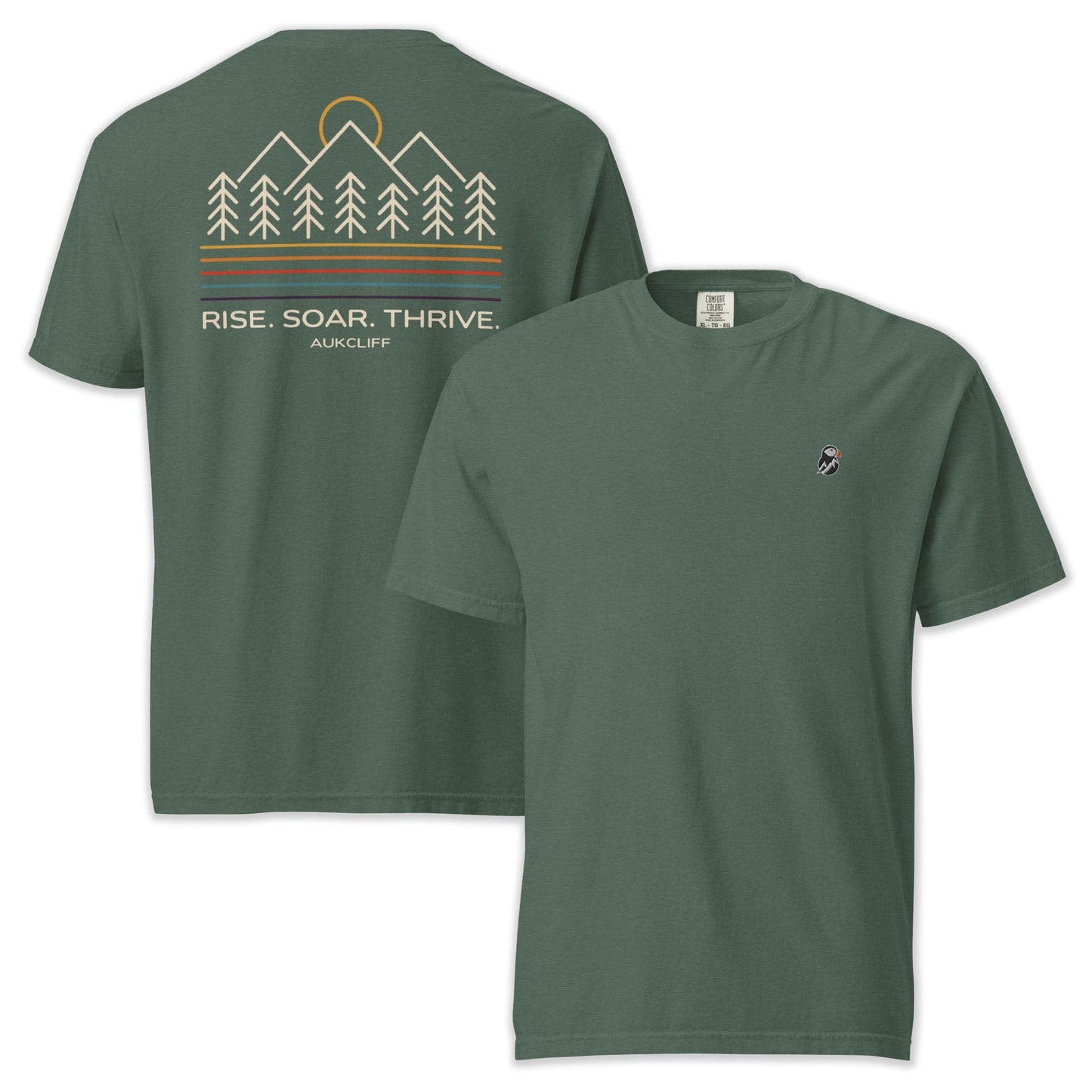 AukCliff Rear Print Comfort Colors T-shirt Blue Spruce / S Minimalist Mountain Comfort Colors T-shirt