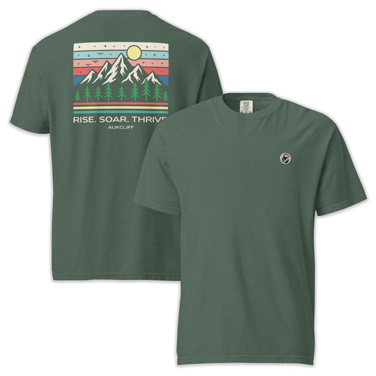 AukCliff Rear Print Comfort Colors T-shirt Blue Spruce / S Mountain Horizon Comfort Colors T-shirt