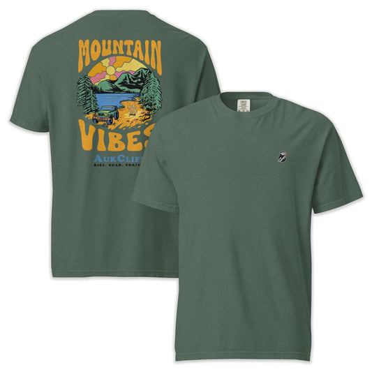 AukCliff Rear Print Comfort Colors T-shirt Blue Spruce / S Mountain Vibes Comfort Colors T-Shirt