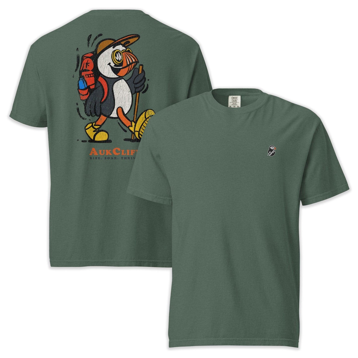 AukCliff Rear Print Comfort Colors T-shirt Blue Spruce / S Trailblazer Puffin Back Print Comfort Colors T-Shirt