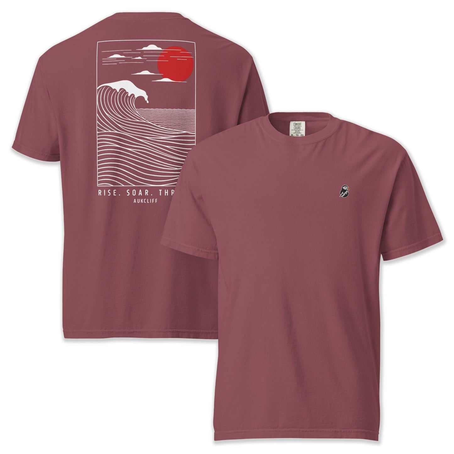AukCliff Rear Print Comfort Colors T-shirt Brick / S Coastal Waves Comfort Colors T-shirt