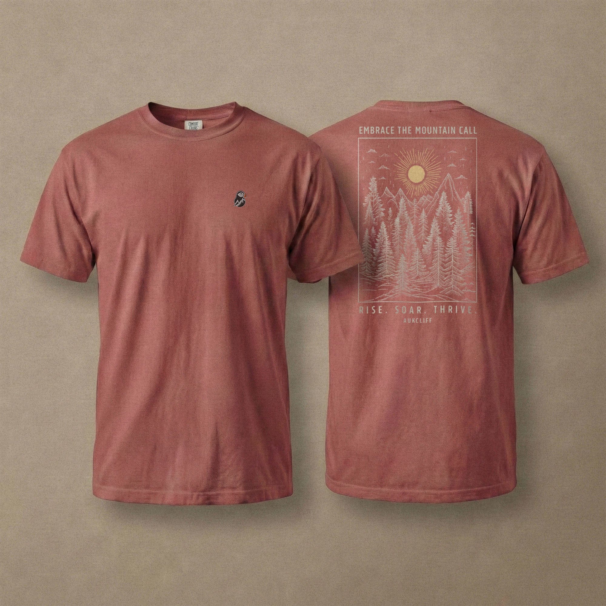 AukCliff Rear Print Comfort Colors T-shirt Brick / S Mountain Call Comfort Colors T-shirt