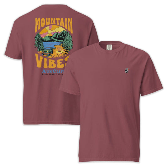AukCliff Rear Print Comfort Colors T-shirt Brick / S Mountain Vibes Comfort Colors T-Shirt