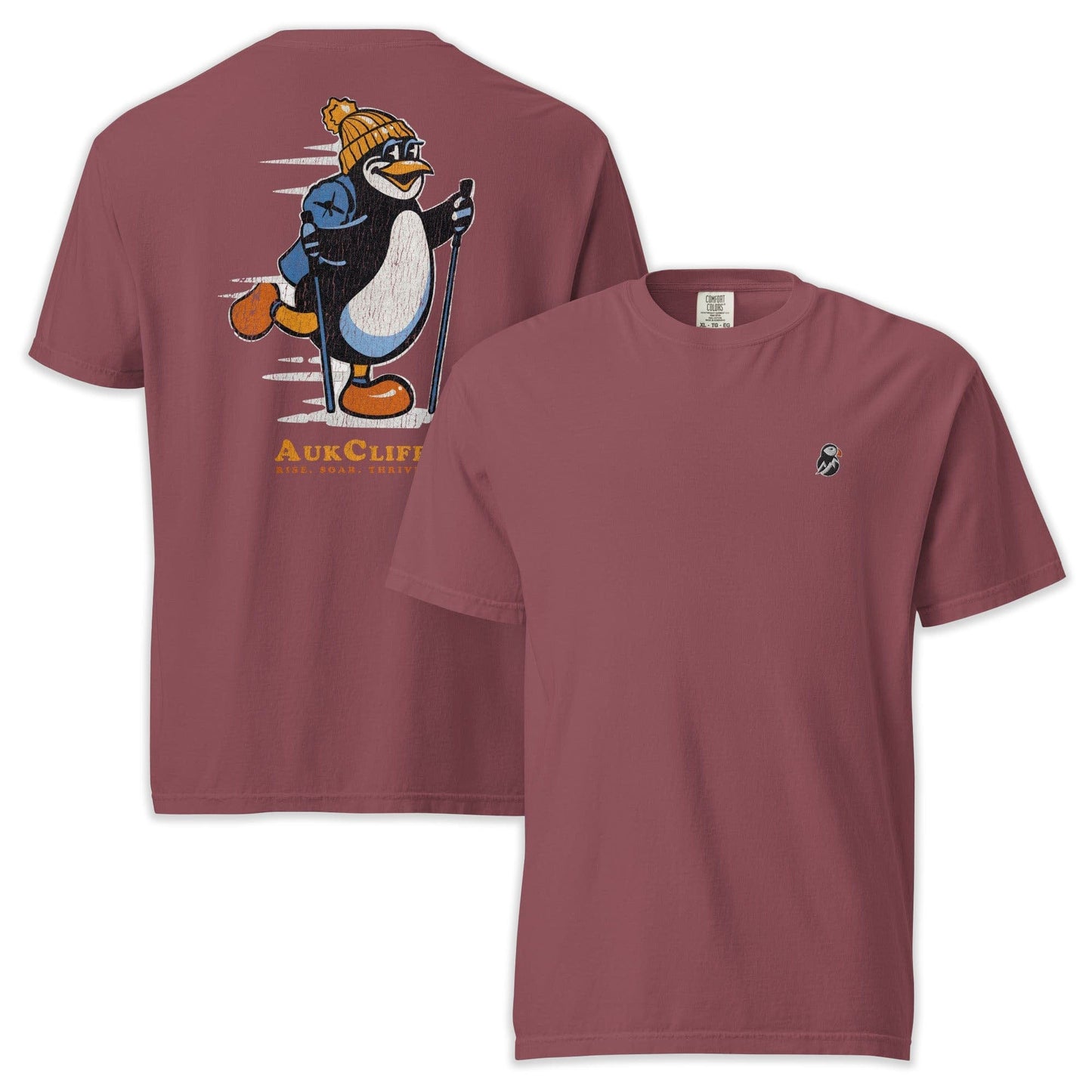 AukCliff Rear Print Comfort Colors T-shirt Brick / S Trailblazer Penguin Back Print Comfort Colors T-Shirt