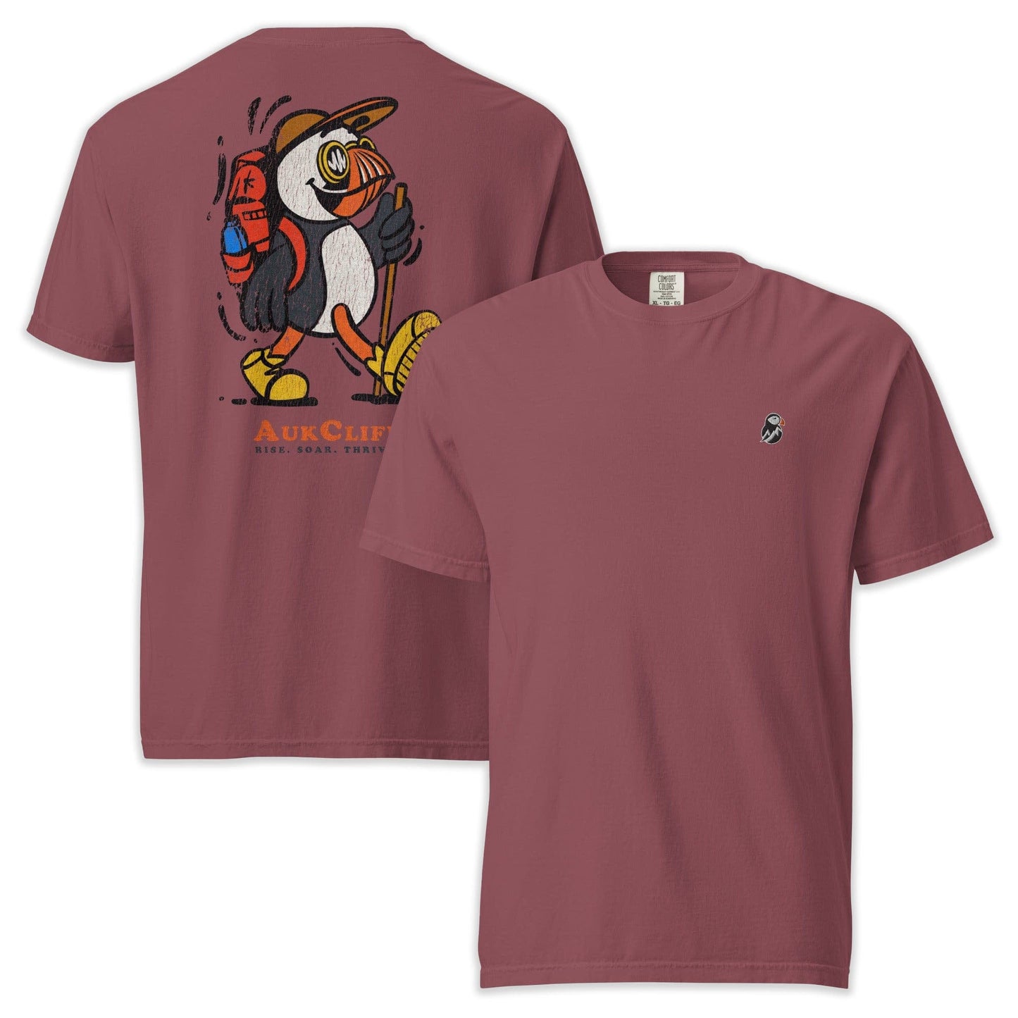 AukCliff Rear Print Comfort Colors T-shirt Brick / S Trailblazer Puffin Back Print Comfort Colors T-Shirt
