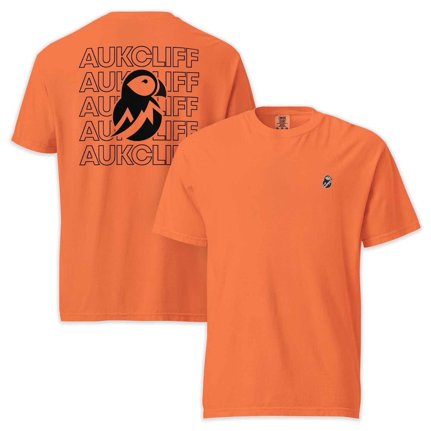 AukCliff Rear Print Comfort Colors T-shirt Burnt Orange / S AukCliff Puffin Logo Comfort Colors T-Shirt