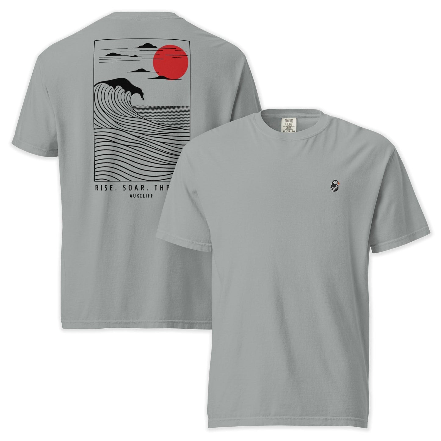 AukCliff Rear Print Comfort Colors T-shirt Granite / S Coastal Waves Comfort Colors T-shirt