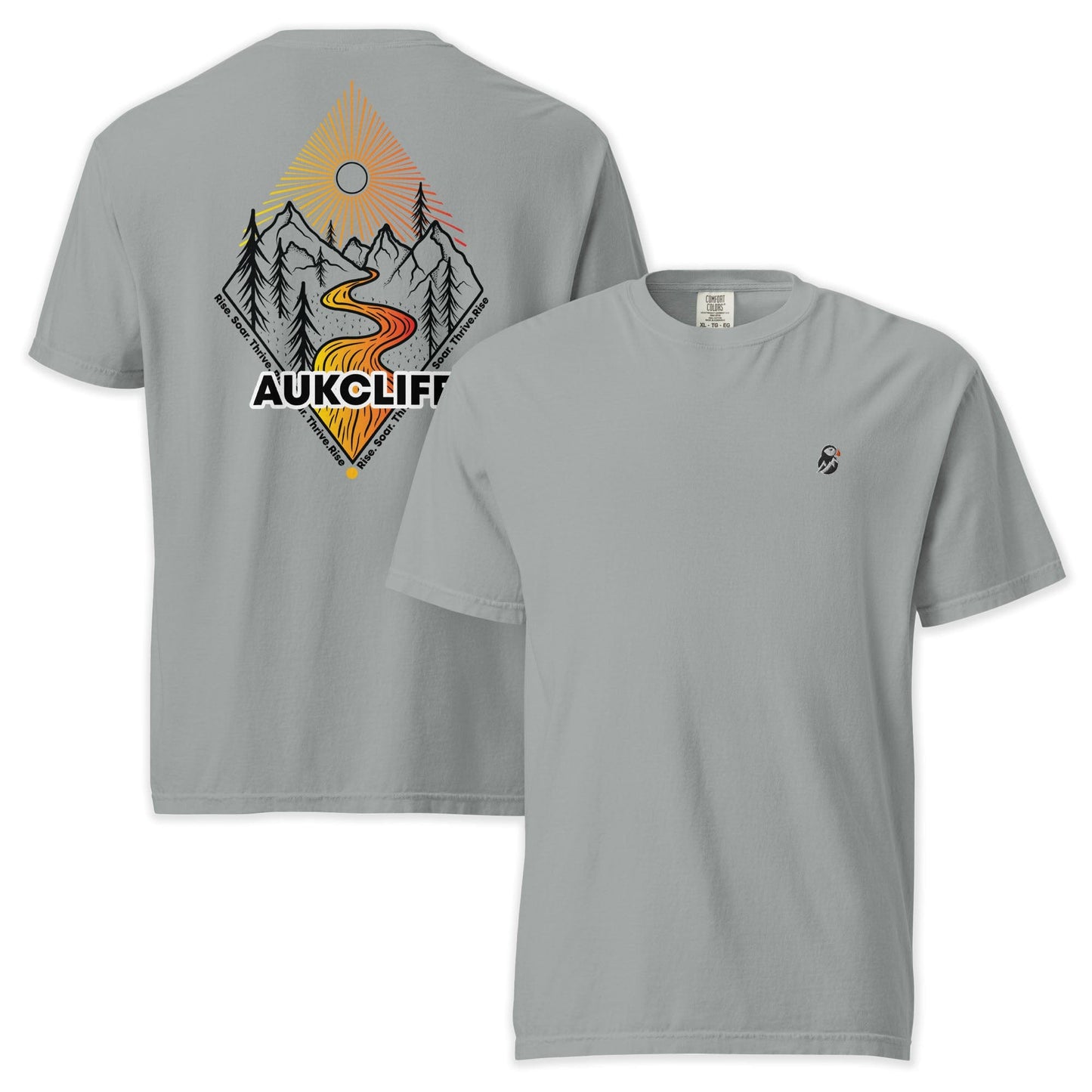 AukCliff Rear Print Comfort Colors T-shirt Granite / S Live Life Outdoors Comfort Colors T-shirt