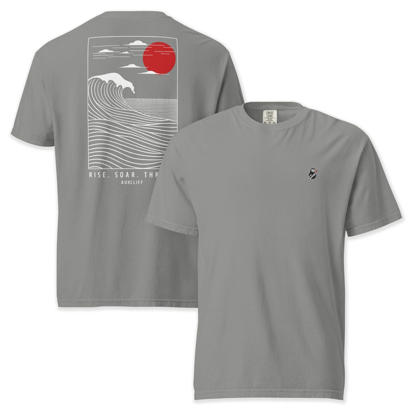 AukCliff Rear Print Comfort Colors T-shirt Grey / S Coastal Waves Comfort Colors T-shirt