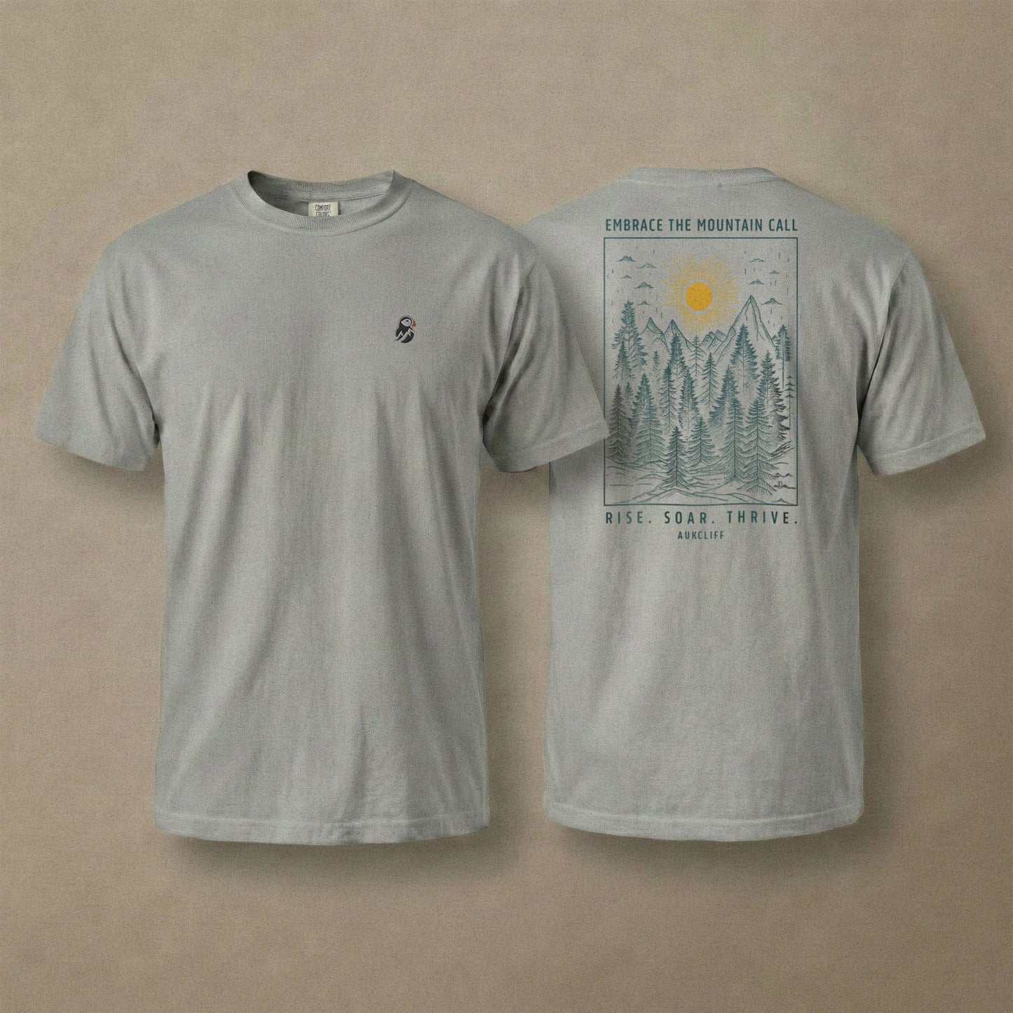 AukCliff Rear Print Comfort Colors T-shirt Grey / S Mountain Call Comfort Colors T-shirt