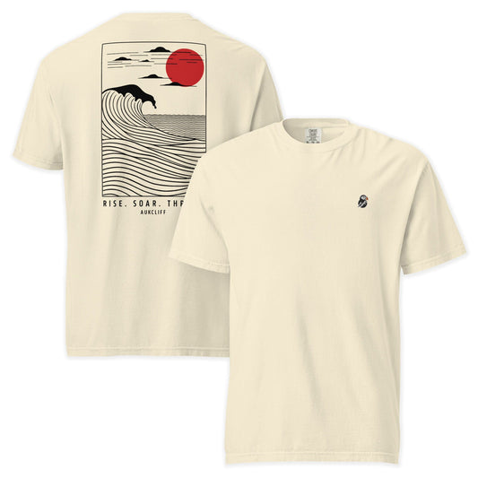 AukCliff Rear Print Comfort Colors T-shirt Ivory / S Coastal Waves Comfort Colors T-shirt