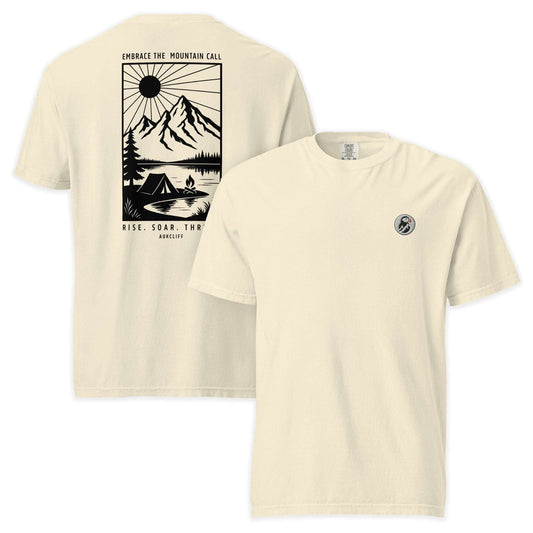 AukCliff Rear Print Comfort Colors T-shirt Ivory / S Embrace The Mountain Call Comfort Colors Tee