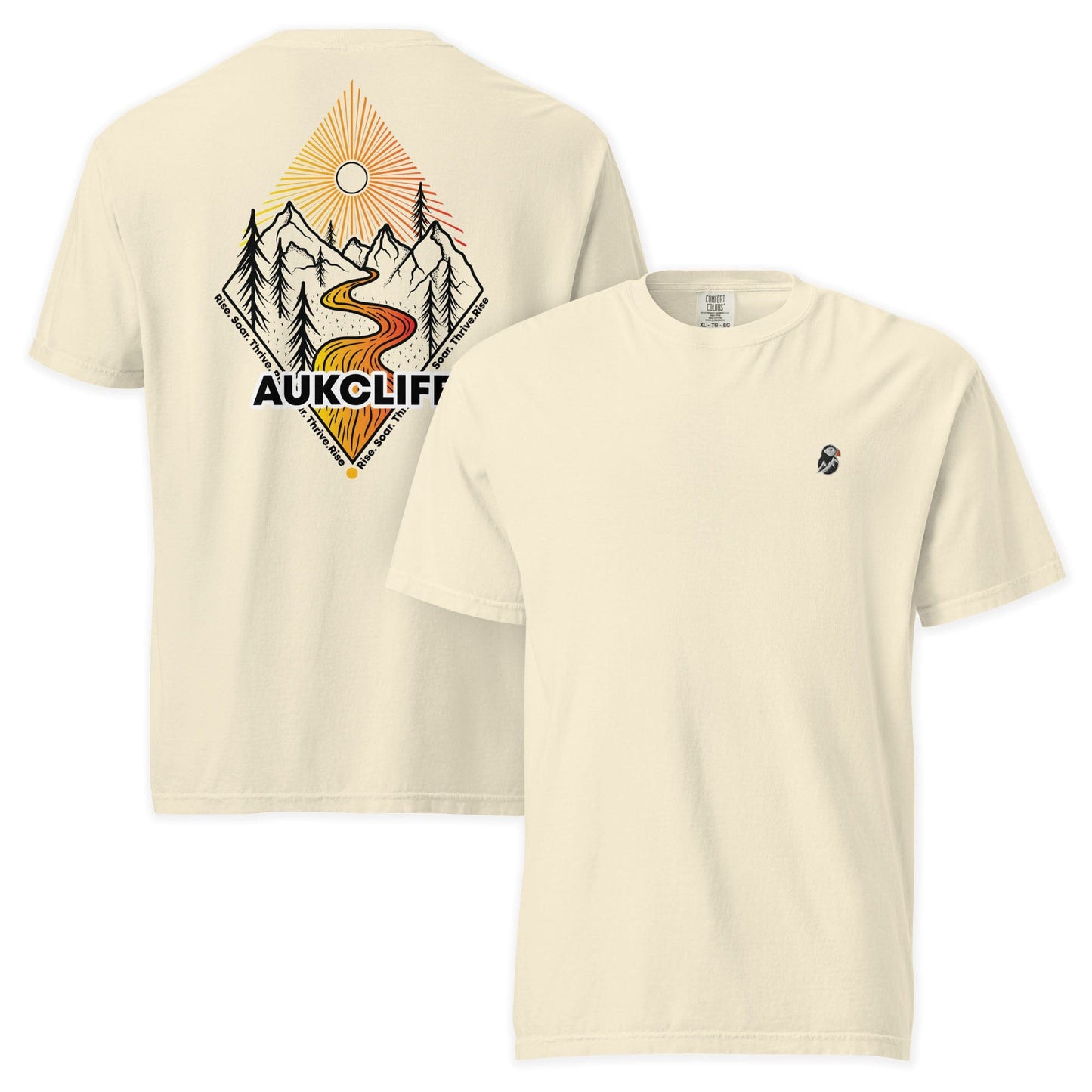 AukCliff Rear Print Comfort Colors T-shirt Ivory / S Live Life Outdoors Comfort Colors T-shirt