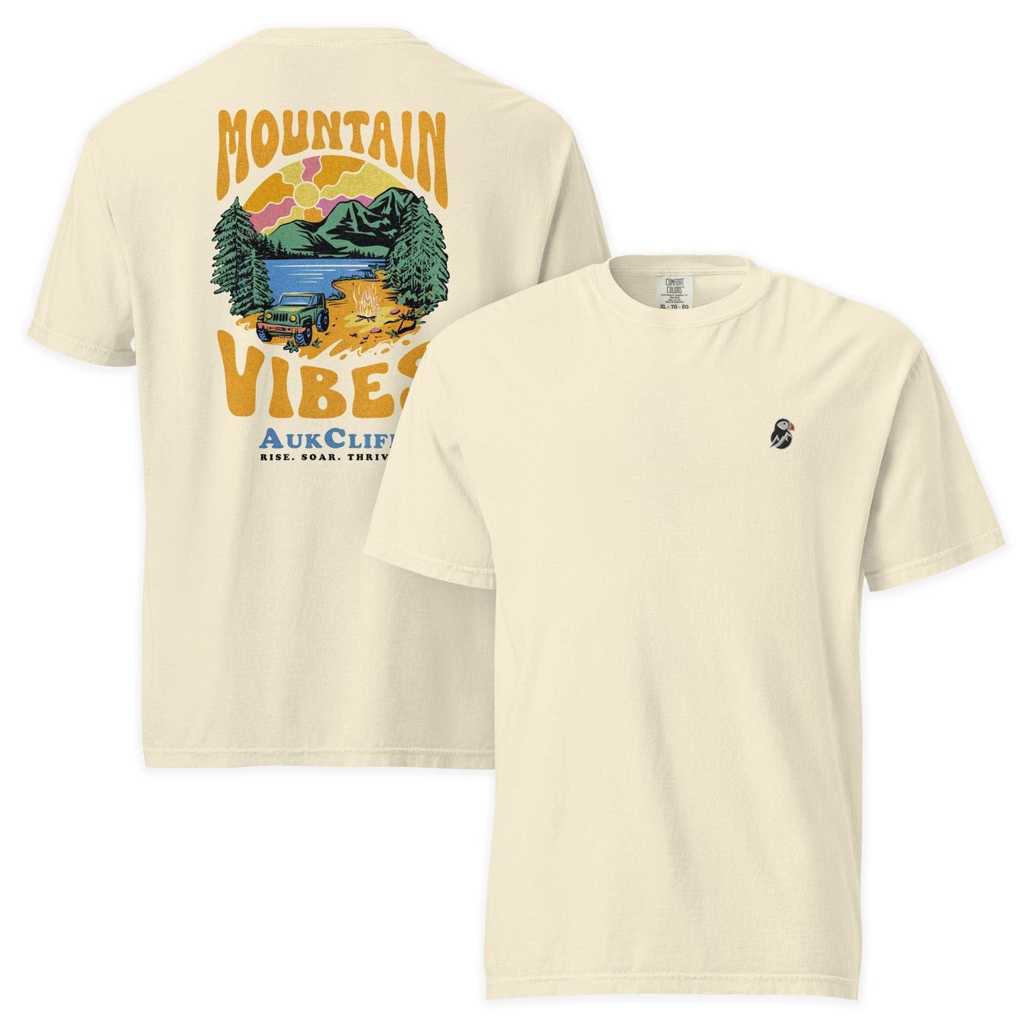 AukCliff Rear Print Comfort Colors T-shirt Ivory / S Mountain Vibes Comfort Colors T-Shirt