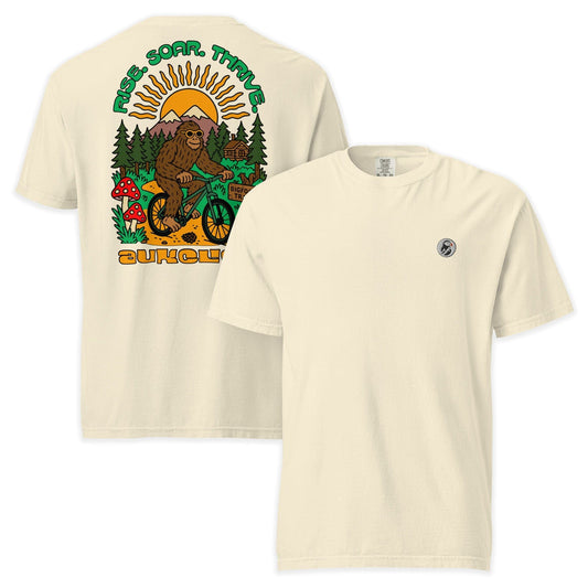 AukCliff Rear Print Comfort Colors T-shirt Ivory / S Retro Bigfoot Biker Comfort Colors T-shirt