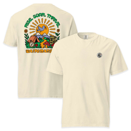 AukCliff Rear Print Comfort Colors T-shirt Ivory / S Retro Camp Thrive Comfort Colors Tee