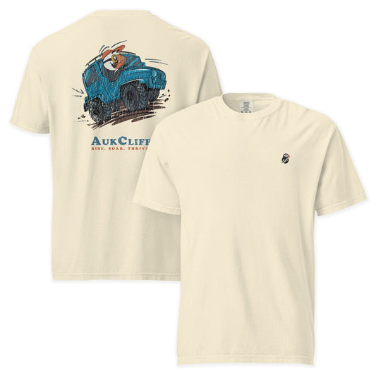 AukCliff Rear Print Comfort Colors T-shirt Ivory / S Retro Overlander Puffin Comfort Colors Back Print T-Shirt